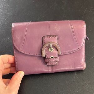 Coach Purple Leather Women's Wallet